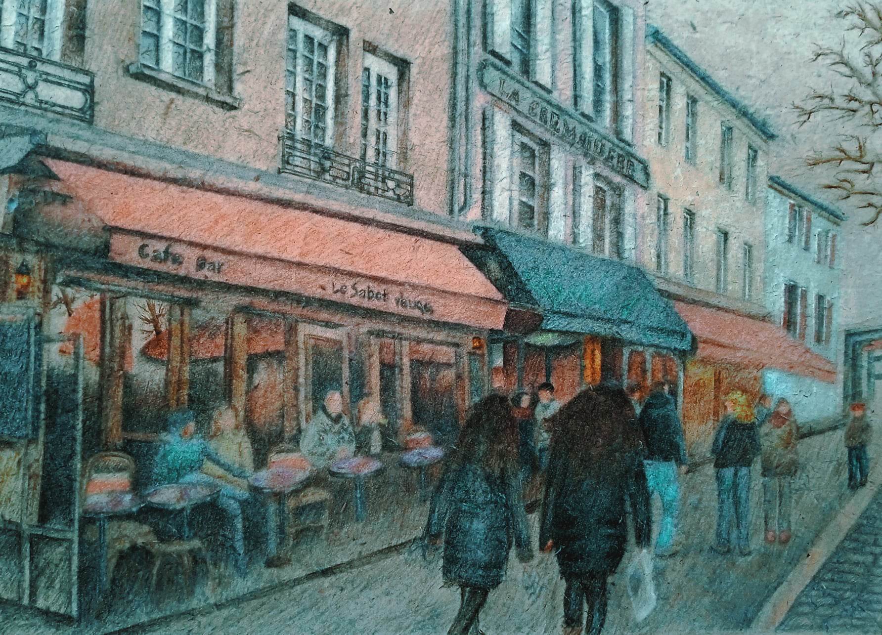 Kostas G. Schnippering Montmartre 50x70cm